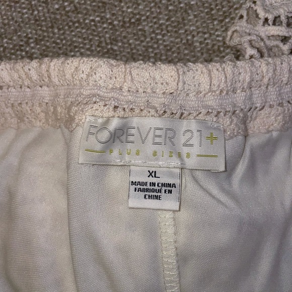 Forever21+ Ivory Floral Crochet Shorts - Picture 5 of 7